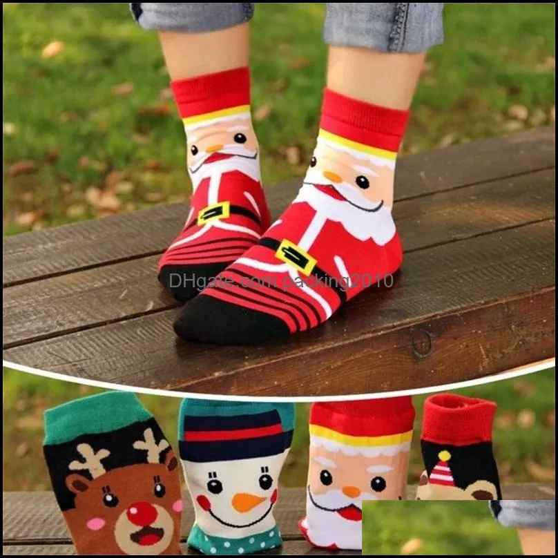 party supplies christmas socks santa claus snowman deer pattern comfortable cotton cartoon ankle sock for women