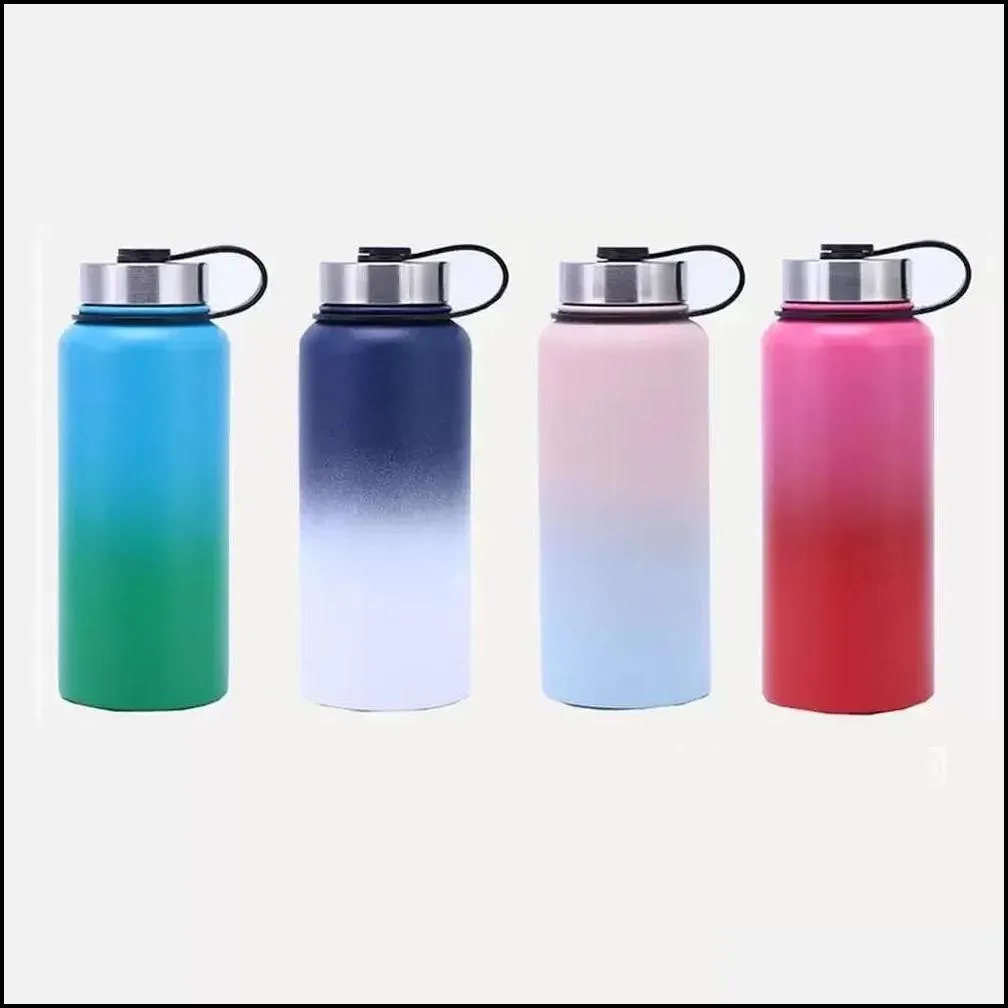 32oz/1000ml mugs stainless steel car cups vacuum insulated double wall water bottle thermal sublimation gradient color space cup