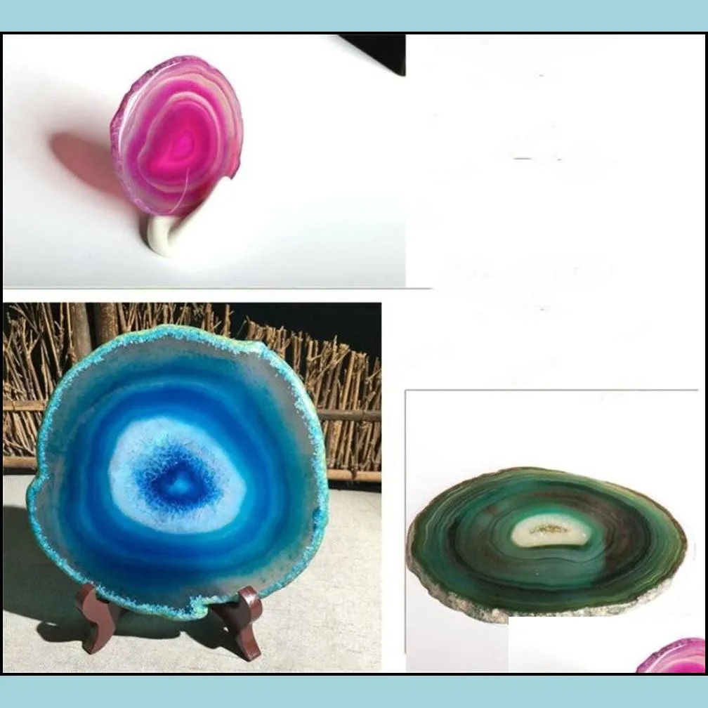 arts crafts pendants agate coasters for drinks crystal stone coaster geode decorative gifts nonskid 33 8