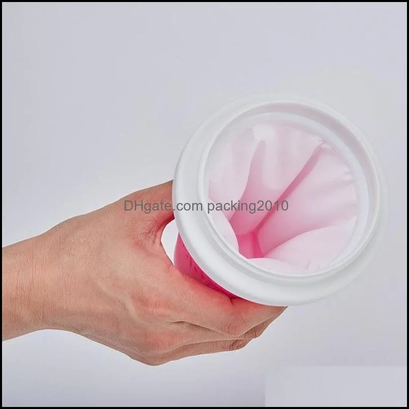 350ml ice buckets quickfrozen smoothies cups tumblers ecofriendly double layer silicone slushy maker cup squeeze slush cooling