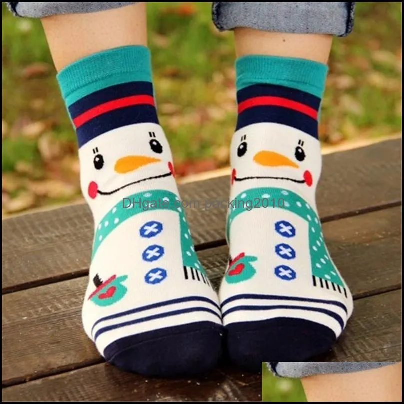 party supplies christmas socks santa claus snowman deer pattern comfortable cotton cartoon ankle sock for women