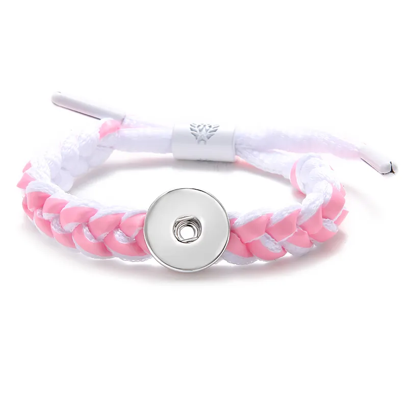 se0220 new fashion colorful twist shoelace style bracelet snap bracelets adjustable fit snap buttons snap jewelry gift