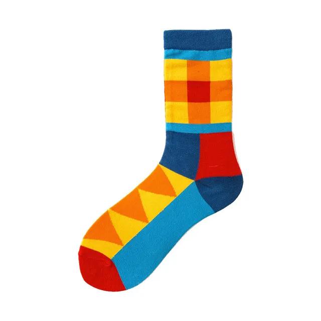 men 39s colorful casual socks happy and funny socks 1 pair printed unisex fashion male sox combed cotton socks eu 3845 size men 39s socks