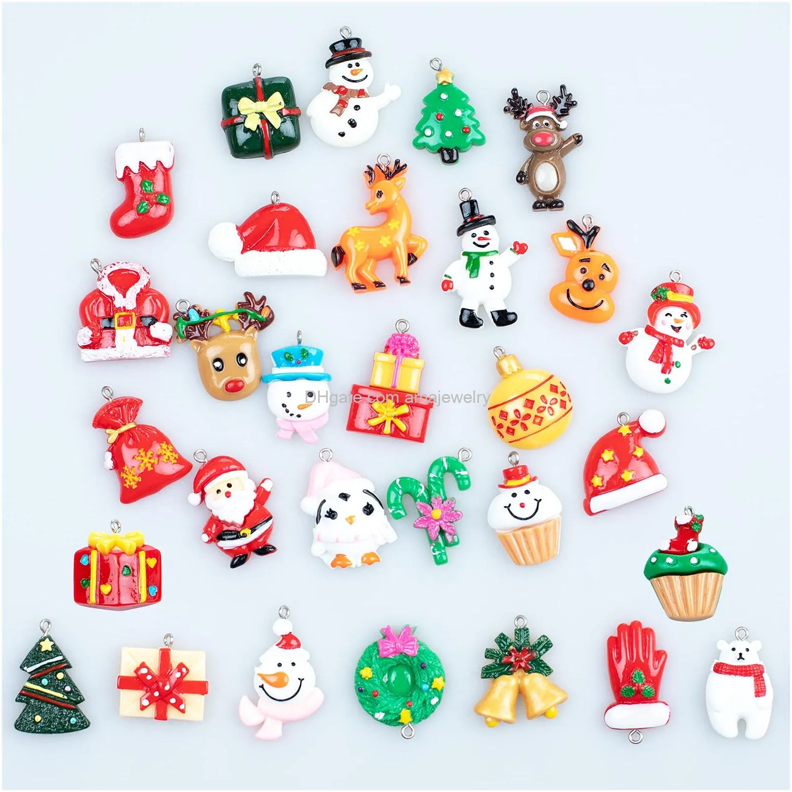 mini resin christmas ornaments for christmas tree rustic tiny christmas miniature hanging ornaments resin small christmas figurines for xmas party