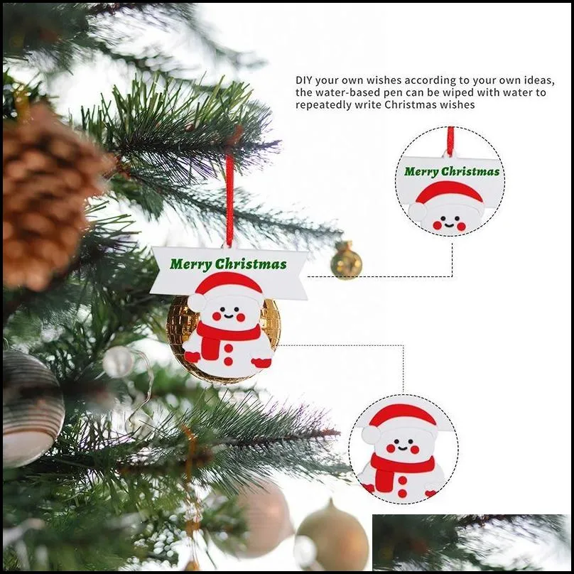 2022 christmas diy decoration 6 sets pvc xmas tree hanging ornament party pendant