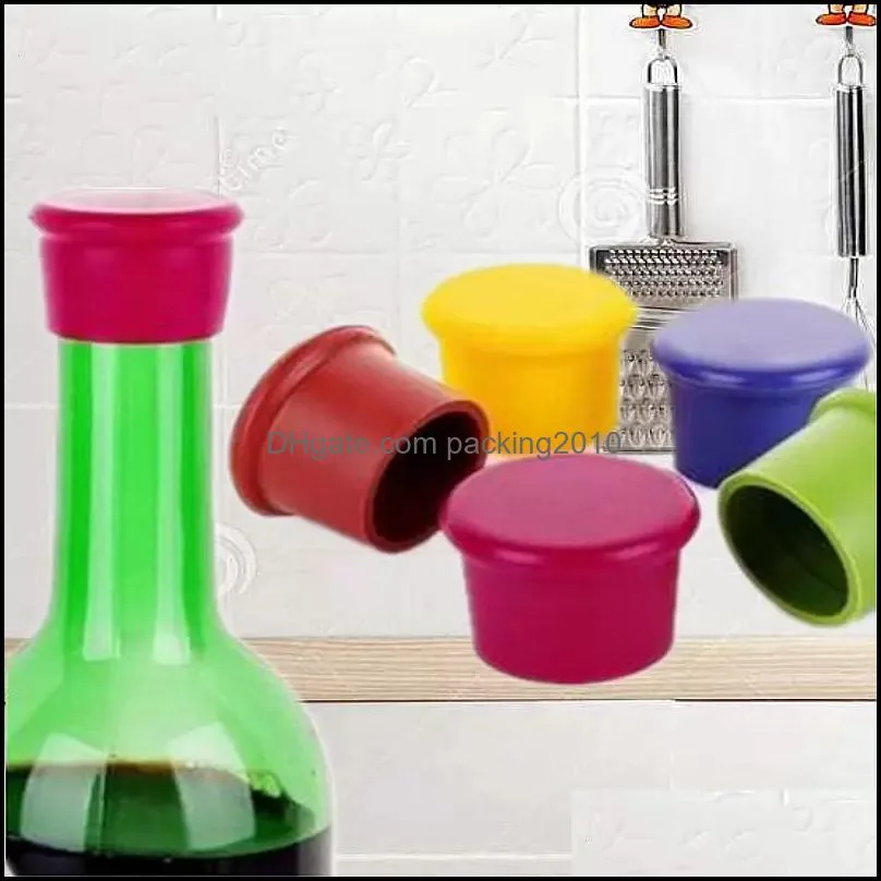 5 colors silicone wine bottle stopper  wine bottle cap sealed seasoning bottle stopper