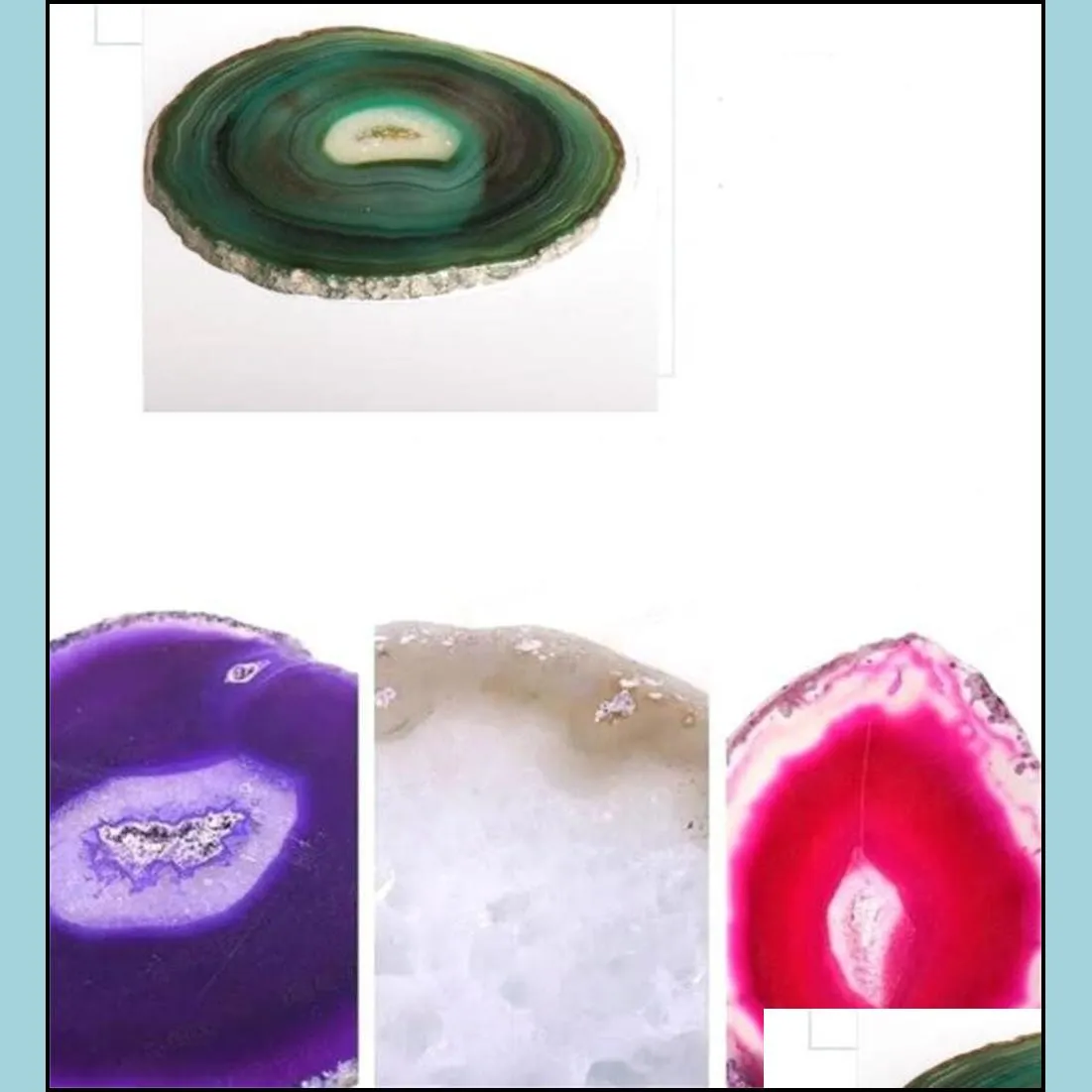 arts crafts pendants agate coasters for drinks crystal stone coaster geode decorative gifts nonskid 33 8