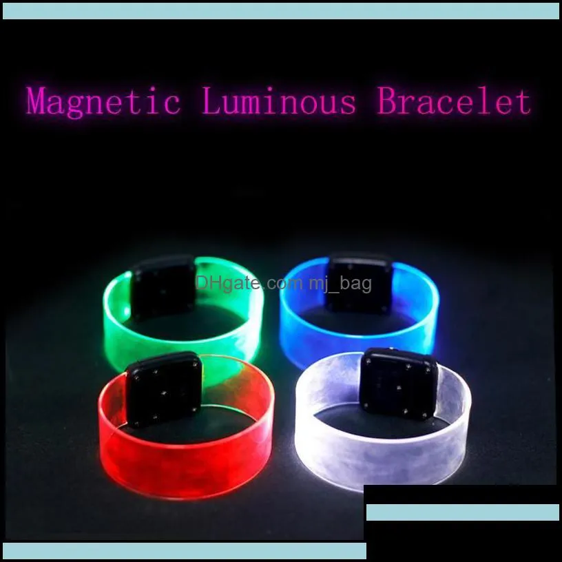 Other Festive Party Supplies Led Magnetic Luminous Bracelet Concert Party Get Together Supplies Gifts Atmosphere Props Drop D Mjbag