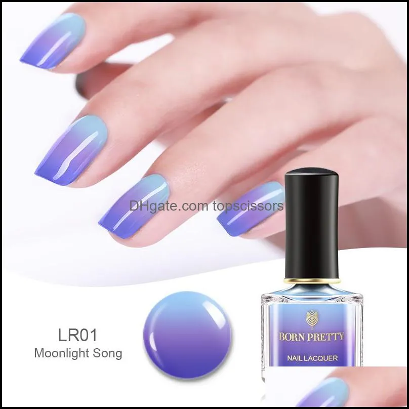 new 6pcs/lot thermal nail polish 6ml 3 colors temperature color changing manicure varnish nail art design diy