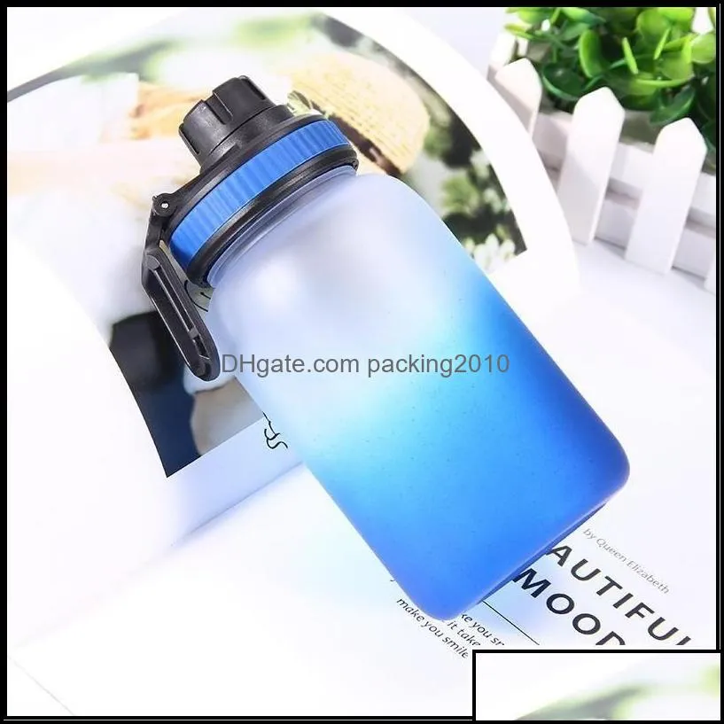 water bottles single layer plastic waters cup gradual change color outdoors sports water bottles man women colorful straight bottle