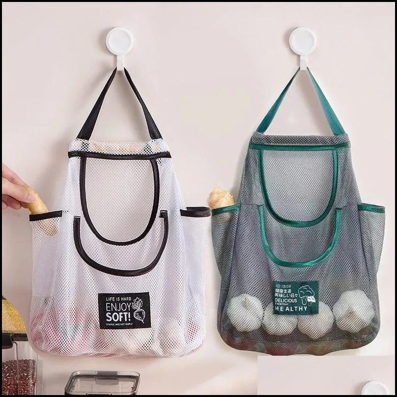 multifunctional tote bags wall hanging fruit and vegetable hangingbag kitchen storage bag