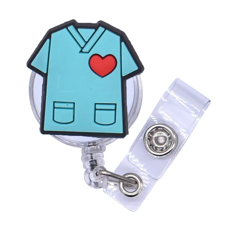 retractable badge reel medical worker work card clip doctor nurse id name card badge holder credential holder