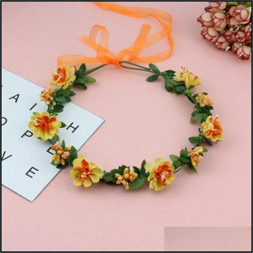 adjustable handmade fabric wreath head wear wedding decoration flower crown bride hair accessories flower wreaths