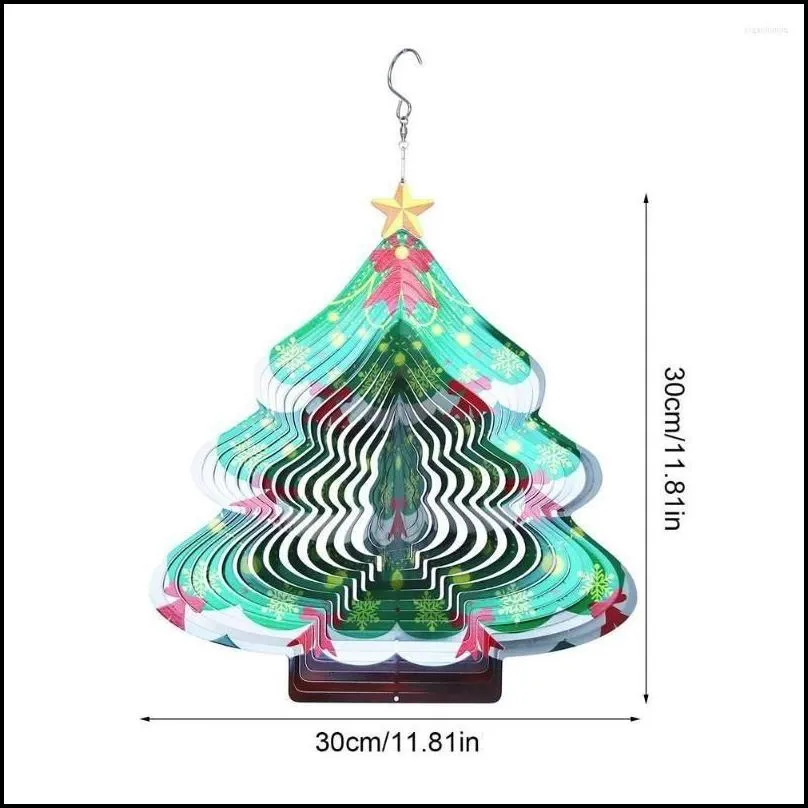 christmas decorations wind spinner 3d stainless steel tree shape chime metal indoor outd hanging