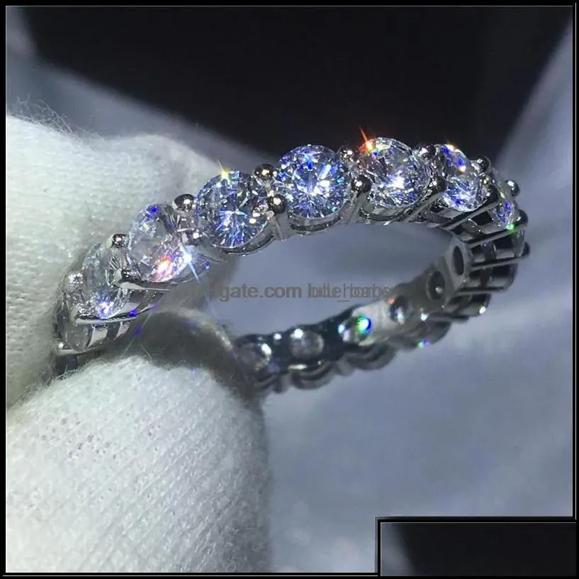 Wedding Rings Jewelry Vecalon 6 Style Eternity Promise Ring Diamond Stone 925 Sterling Sier Engagement Band For Women Men 9 T2 Drop