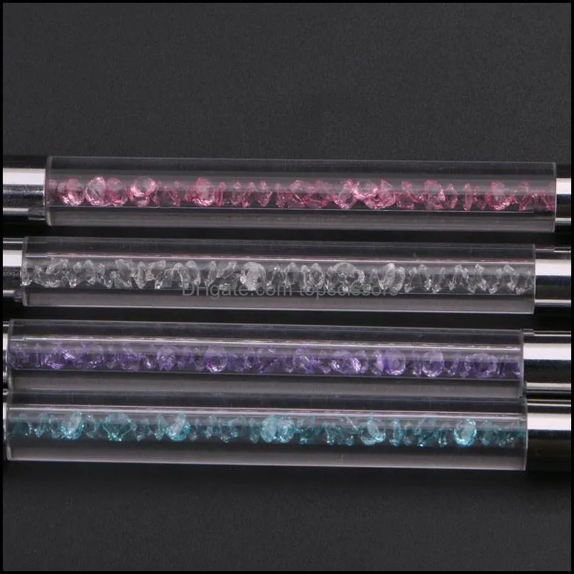 wholesale new hot selling manual double crystal acrylic tattoo pen microblading permanent eyebrow tools shipping
