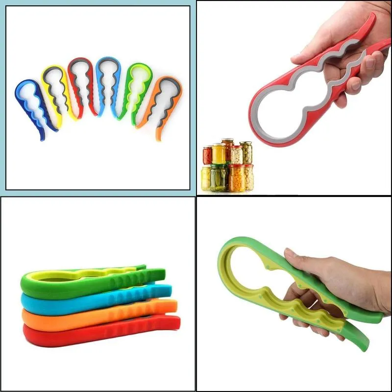 4 in 1 handy antislip can lid screw opener bottle for /beer jar kitchen twist tool cap launcher for home new