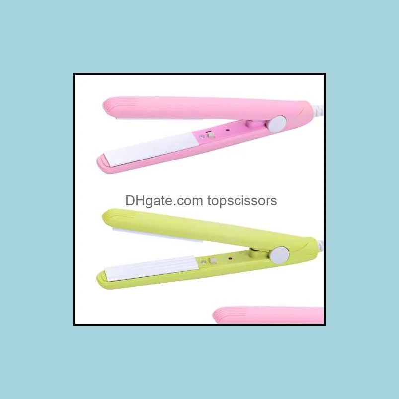 2 piece/lot mini ceramic electronic hair straightener iron chapinha straightening corrugated irons hair crimper styling tools 220v