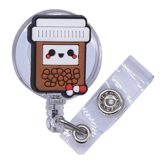 retractable badge reel medical worker work card clip doctor nurse id name card badge holder credential holder