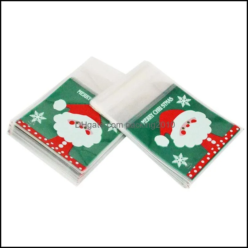cookie gift bags christmas santa claus snowman snacks cookie plastic packaging bags party wedding candy bag kids favor