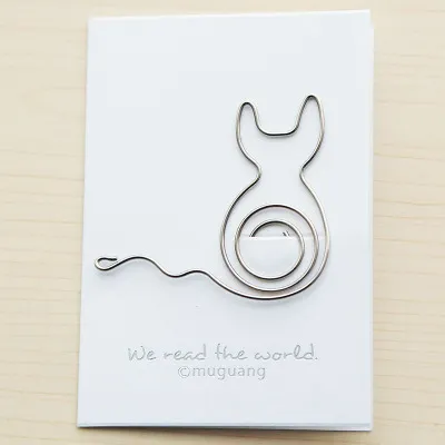 cute cat metal bookmarks paper clips book page holder office accessories school supplies separador de libros