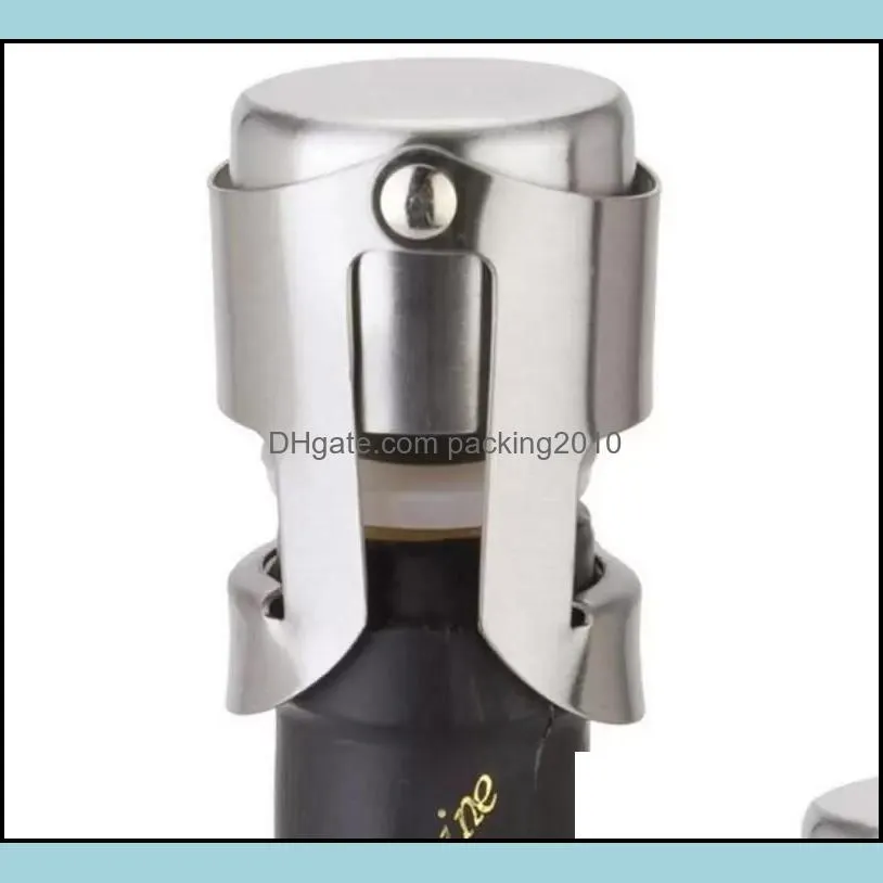 portable stainless steel wine stopper vacuum sealed wine champagne bottle stopper cap