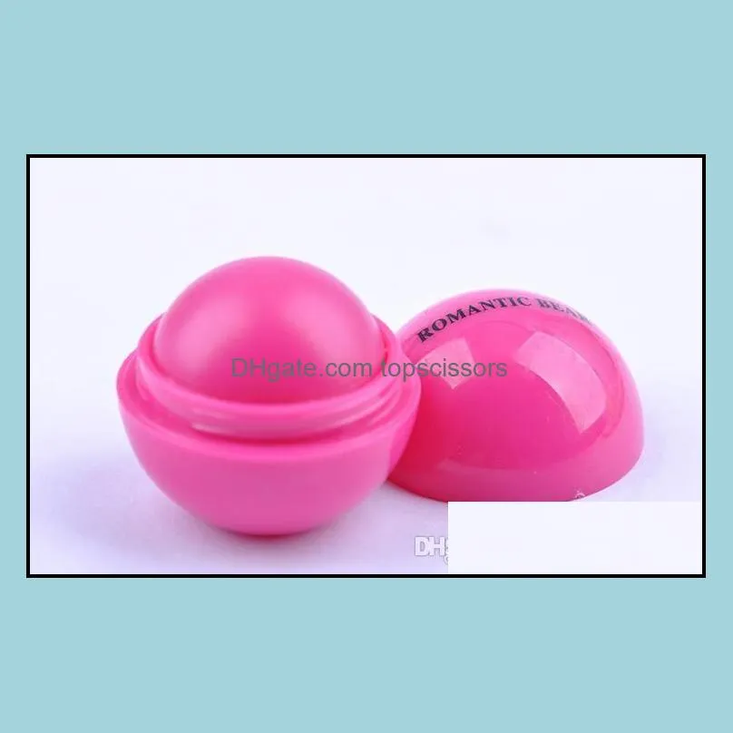 cute round ball 3d lip balm fruit flavor mouth beauty natural moisturizing lips care balms lipstick