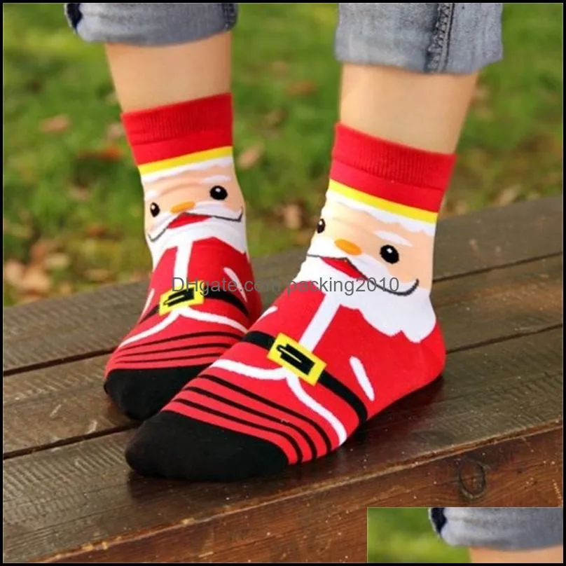 party supplies christmas socks santa claus snowman deer pattern comfortable cotton cartoon ankle sock for women