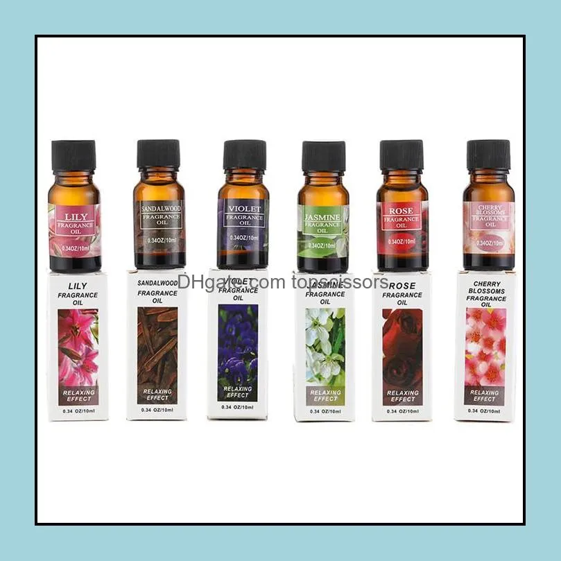  oils 10ml flower fruit  oil for aromatherapy diffusers air freshening body massage relieve oil skin care 12pcs