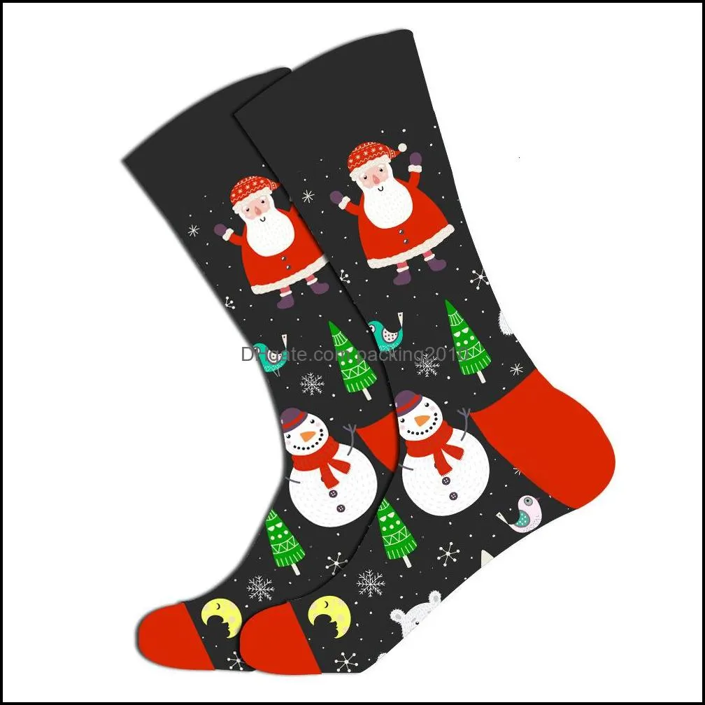 christmas tree snow elk gift cotton happy socks new autumn winter christmas socks men funny new year santa claus