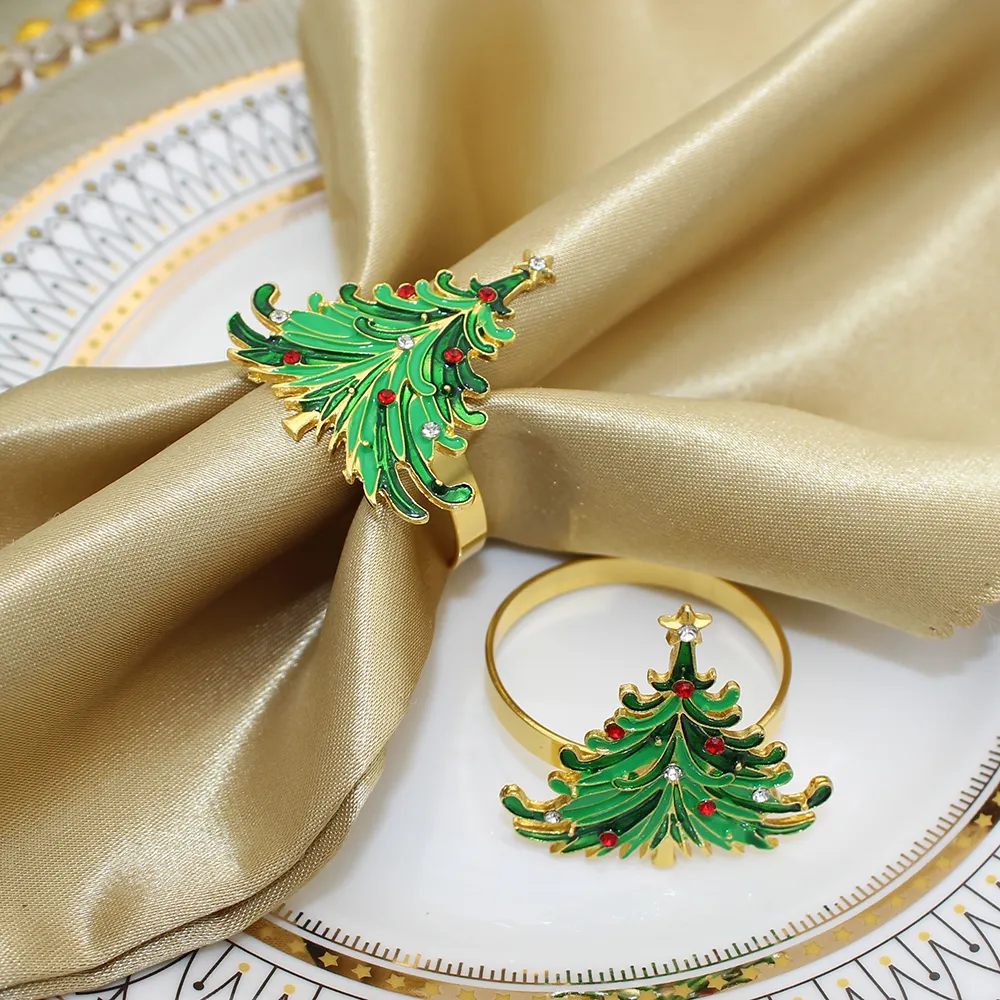 dvianna 6 12 christmas napkin rings christmas tree napkin rings holders for wedding holiday dinners parties decor hwc60