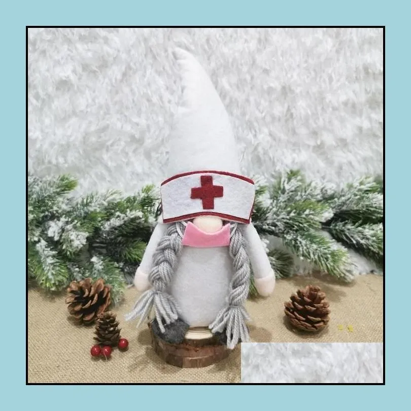 christmas doctor nurse gnome plush ornaments swedish santa xmas tree decor holiday home party decoration gifts