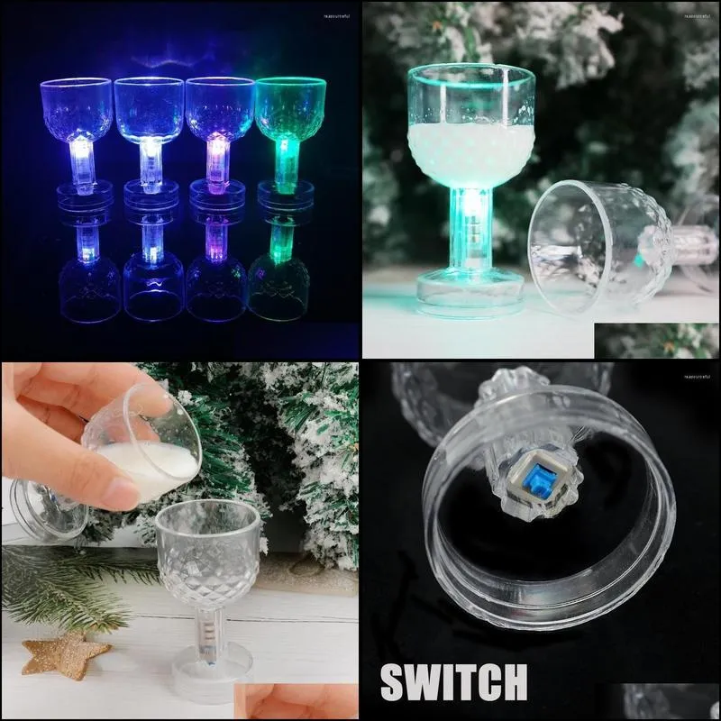 party decoration 50ml led flashing ps cup bar supply pineapple shaped water sensing flash colorful light luminous wine beer drink