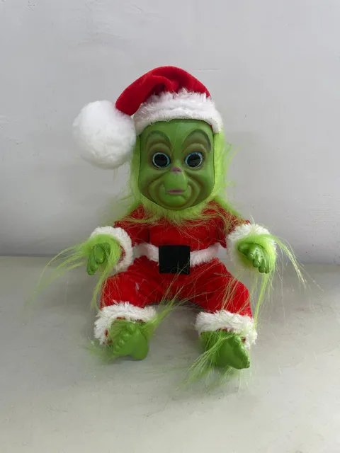 christmas grinch doll cute christmas reborn baby grinch toy realistic cartoon doll simualtion doll kids christmas gifts for kids