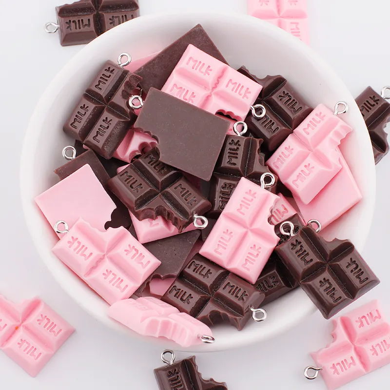 resin chocolate charm dessert food charms for necklace bracelet earring diy jewelry making accessories keychain findings