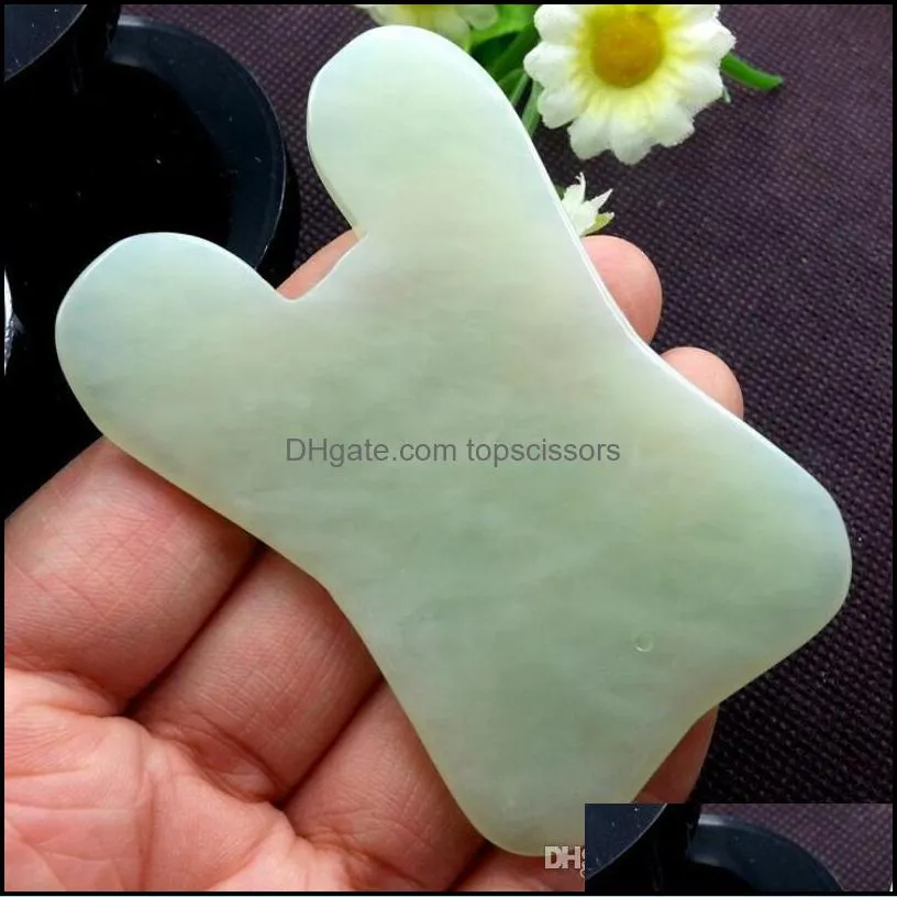 modern natural jade stone guasha gua sha board square shape massage hand massager relaxation health care beauty tool