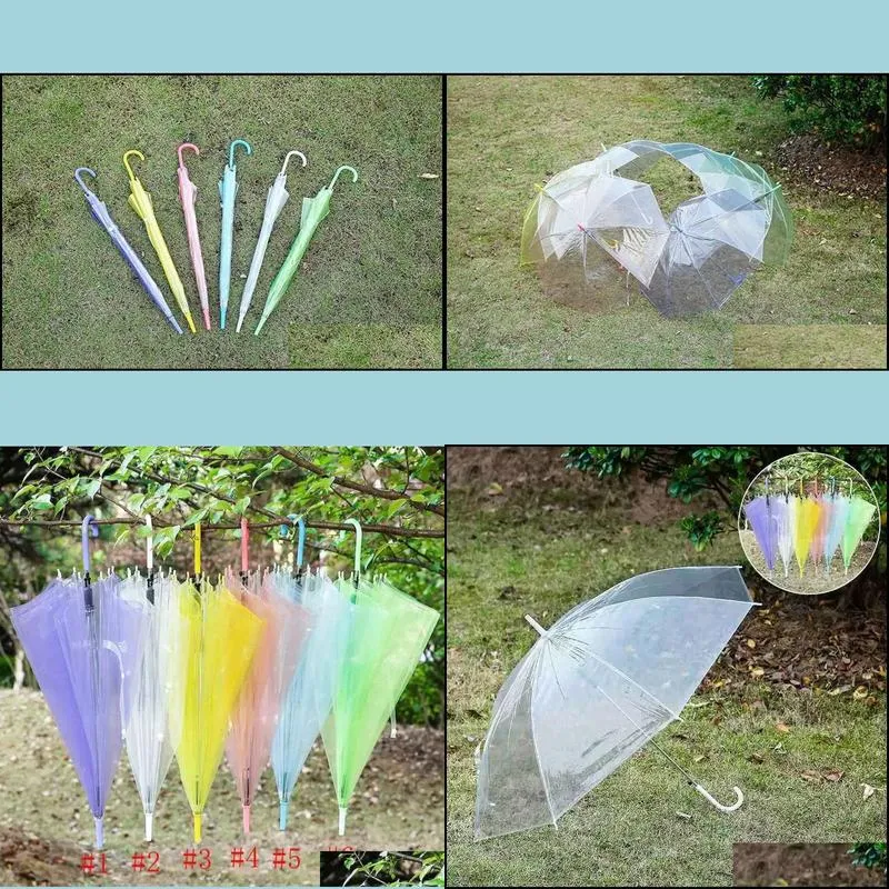 Umbrellas Dhs Clear Transparent Rain Umbrella Pvc Dome Bubble Sun Shade