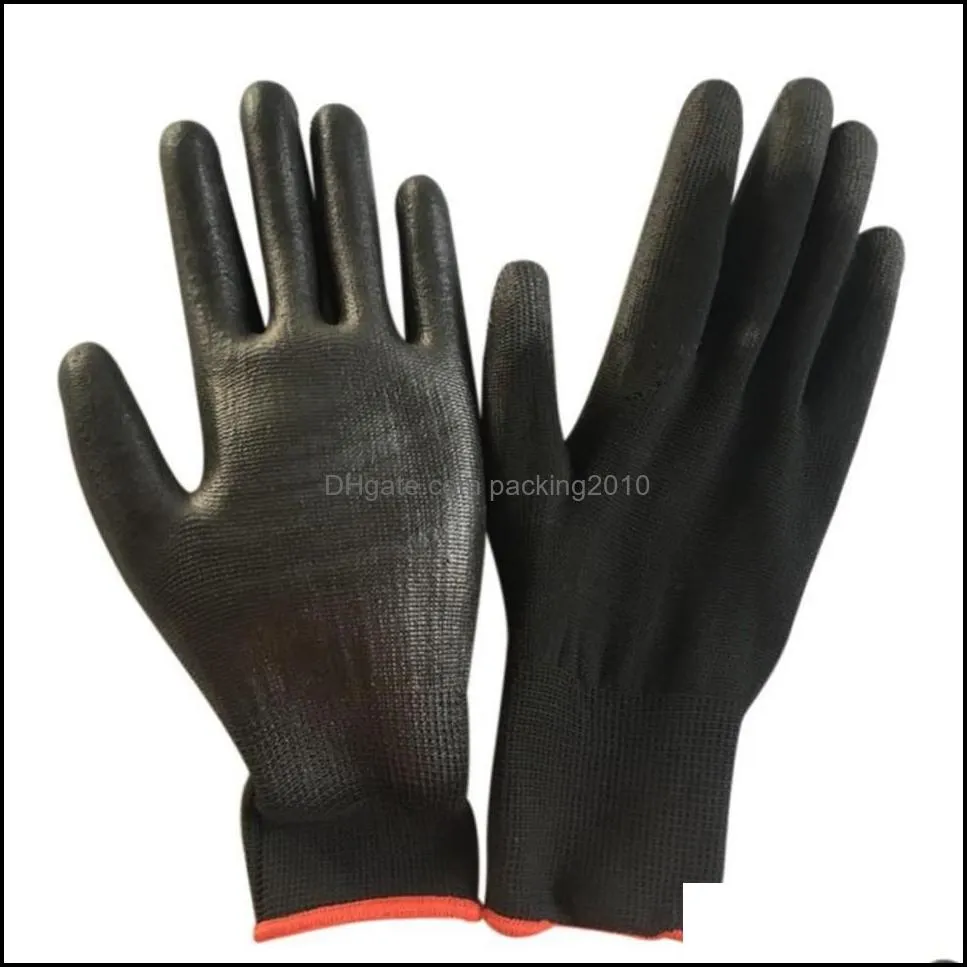 breathable working gloves nylon dipped labor protection gloves antioil antifriction antiskid garden cut protection