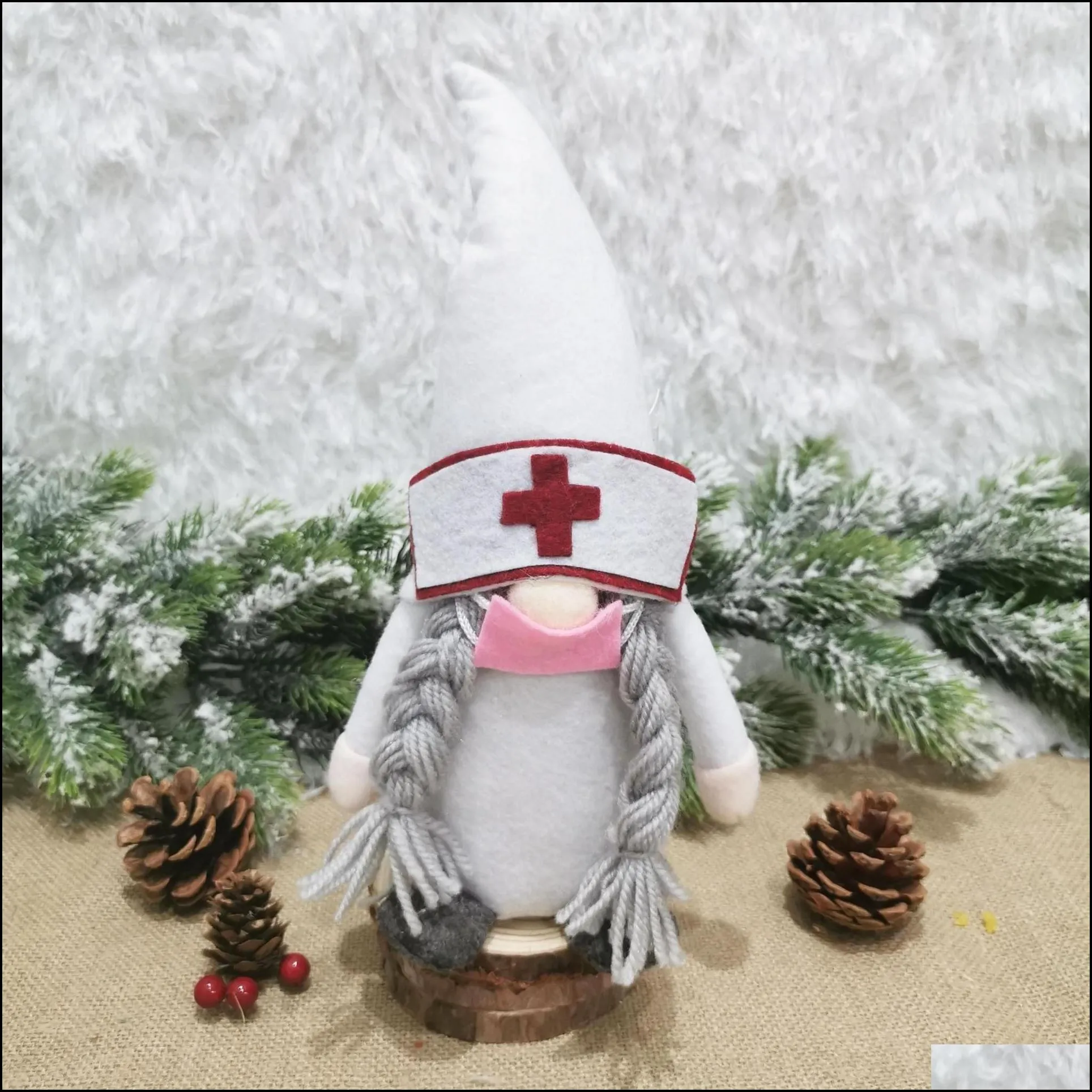 christmas doctor nurse gnome plush ornaments swedish santa xmas tree decor holiday home party decoration gifts