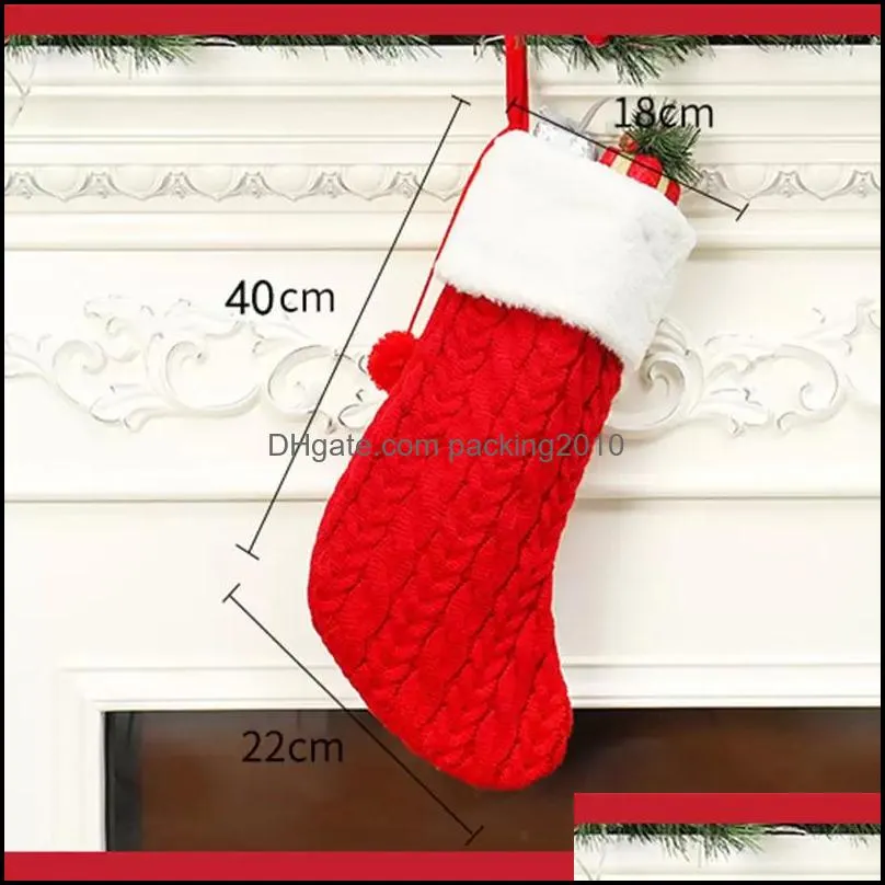 knitted wool thick white wool socks ornaments hotel home christmas socks