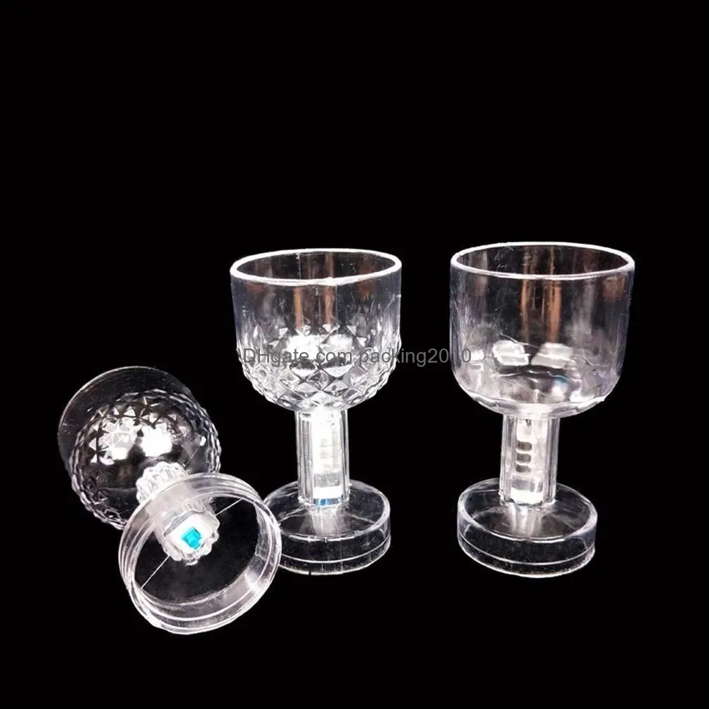 wine glasses led flash color change water activated light up champagne beer whiskey 50ml drinkings glass sleek design drinking glass cocktail