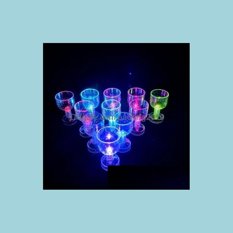 wine glasses led flash color change water activated light up champagne beer whiskey 50ml drinkings glass sleek design drinking glass cocktail