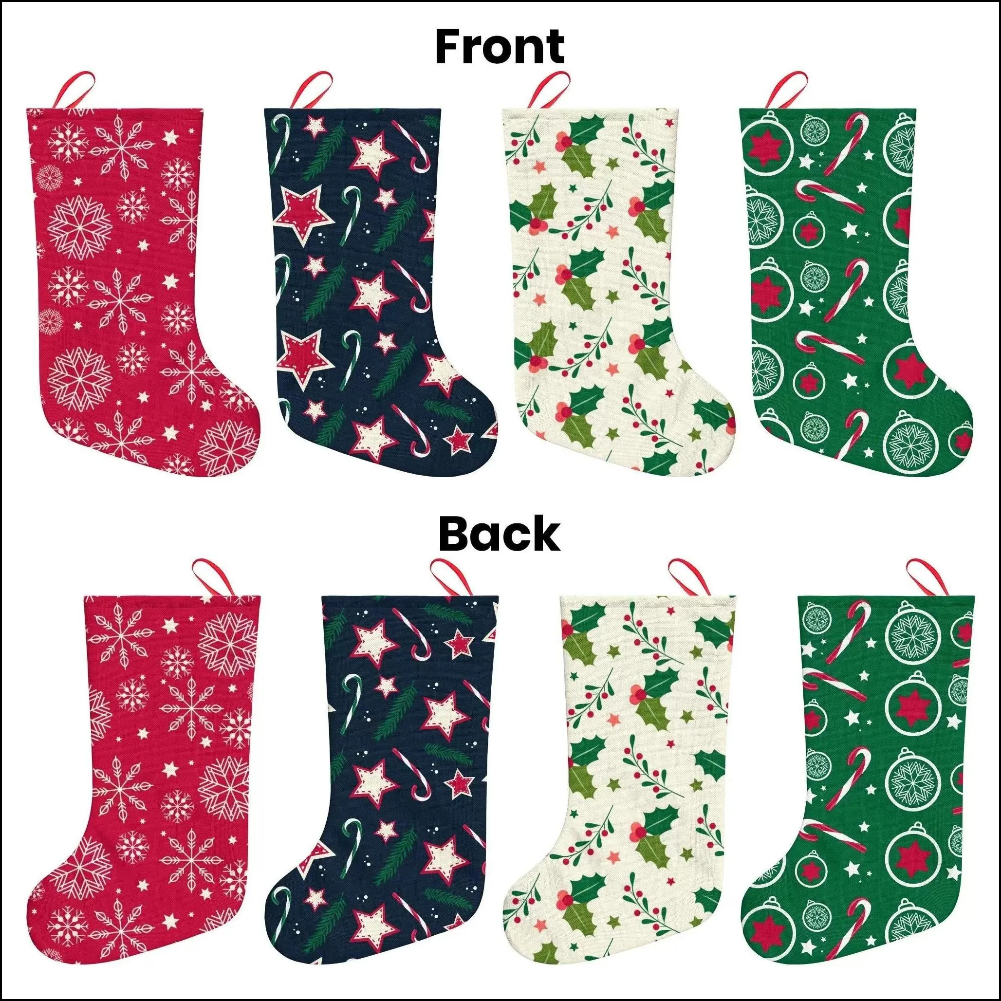 designed linen christmas socks for xmas tree decoration hanging custom party holiday supplies gift