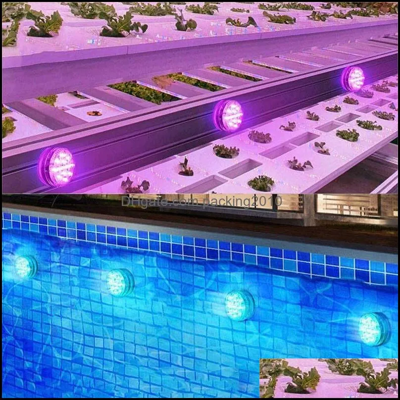 battery operated 10/13 leds rgb led party submersible underwater night lamp garden swimming pool lights for wedding vase bowl