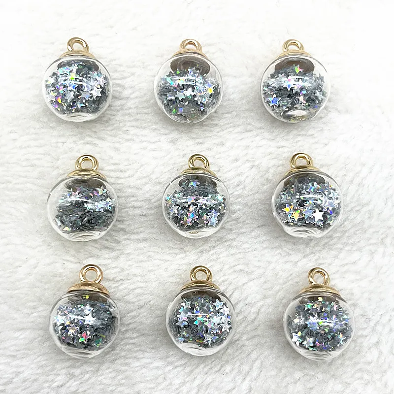 colorful transparent ball glass star charms pendant find hair accessories jewelry charms earring