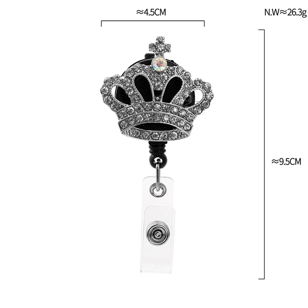 capsule diamond three color crown retractable nurse badge reel clip badge holder students doctor id card holder