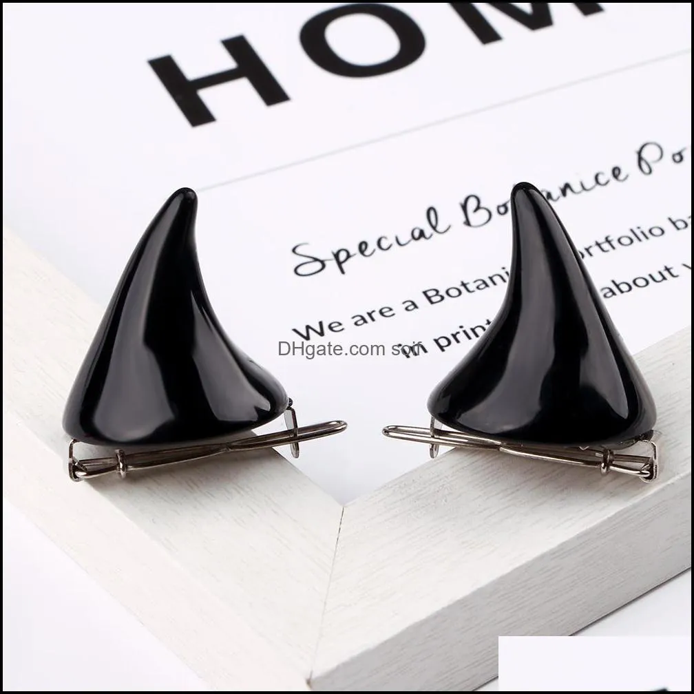 bead making tools 1 pair small demon ox horn hairpins gothic party cosplay costume pin hairpin horn halloween hair accessories clip