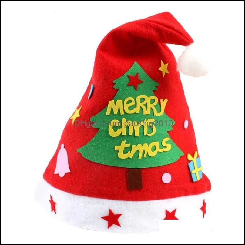 christmas handmade diy santa party hats kindergarten creative diy materials xmas holiday crafts toys kids hat