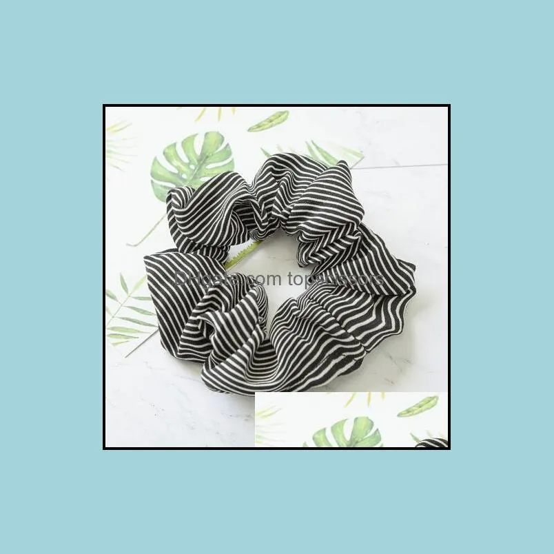 fashion girl threedimensional stripes fabric hair scrunchy ponytail holder hair ties gum elastic hair bands rubber bands 6c2567