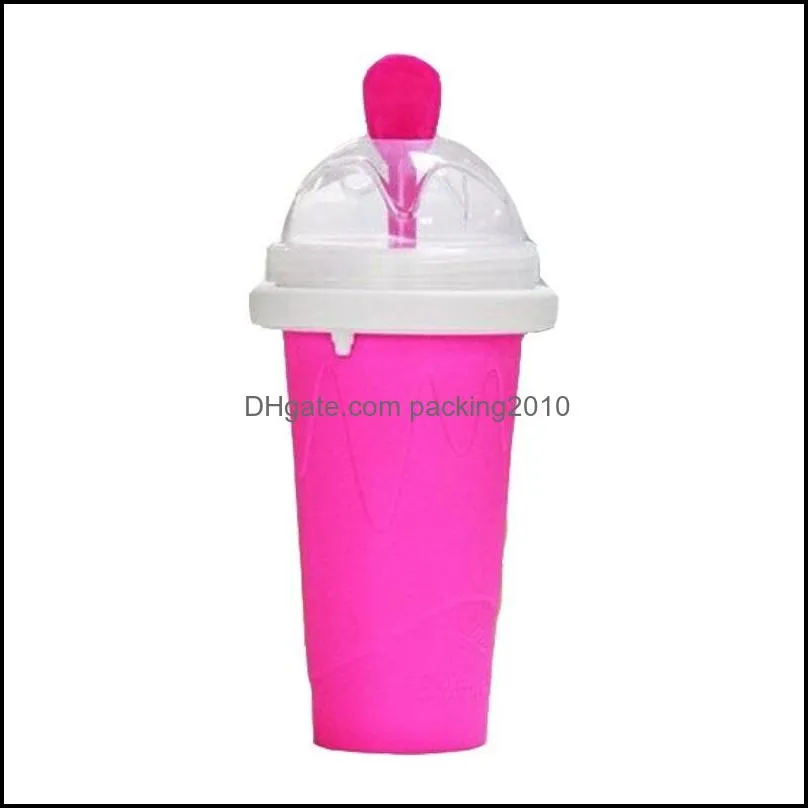 350ml ice buckets quickfrozen smoothies cups tumblers ecofriendly double layer silicone slushy maker cup squeeze slush cooling